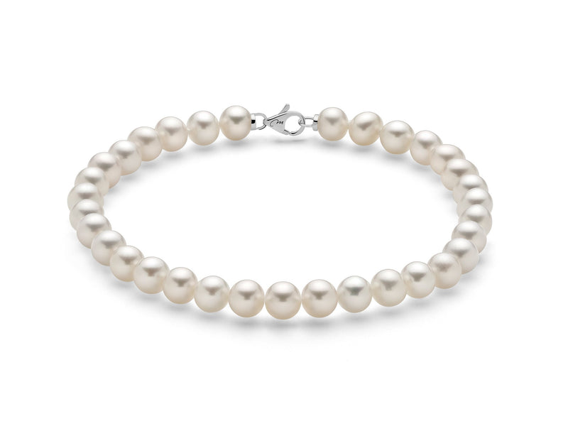 Miluna Bracciale In Oro Bianco 18kt E Perle Naturali Referenza 1mpa556_19nl587 Garanzia Ufficiale