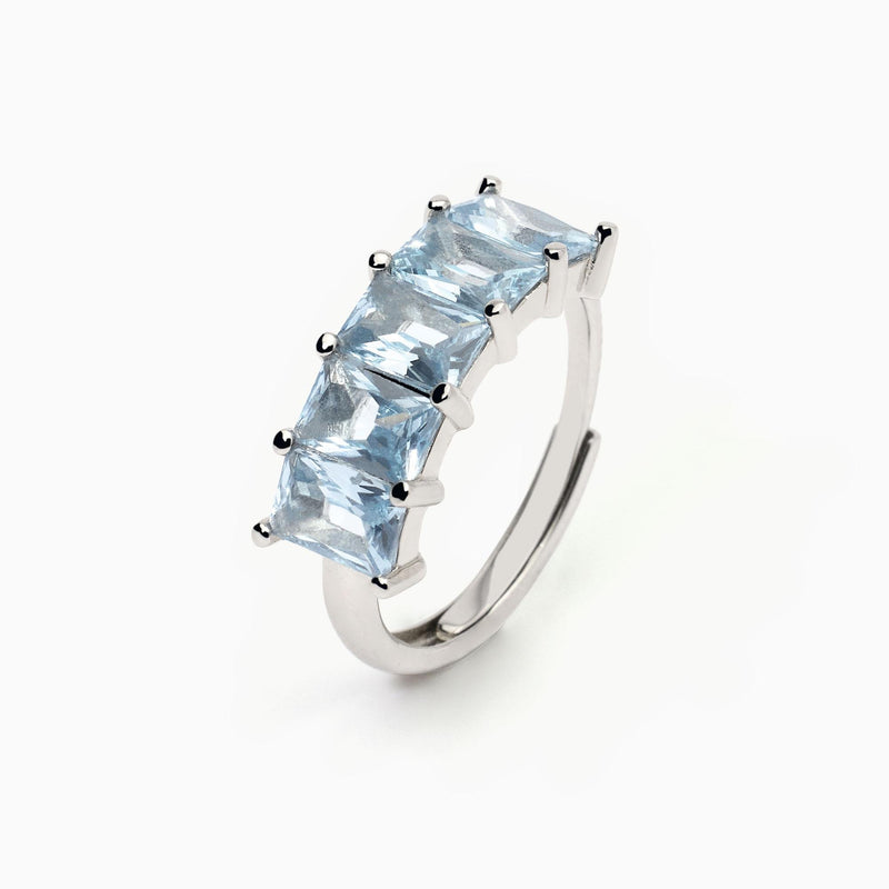 Mabina Valentina Anello Con Acquamarine Sintetiche Argento 925 Referenza 523408 Garanzia Ufficiale