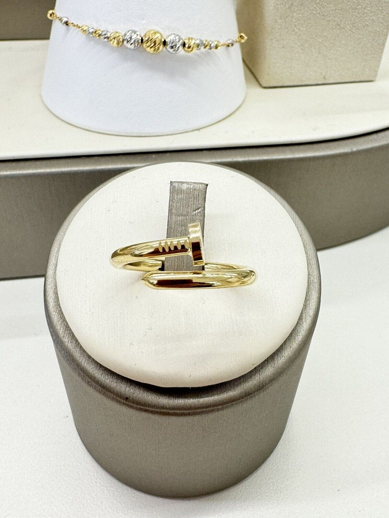Anello Donna Chiodo in Oro Giallo 18kt Titolo 750 Peso Grammi 2,89 Dito 16