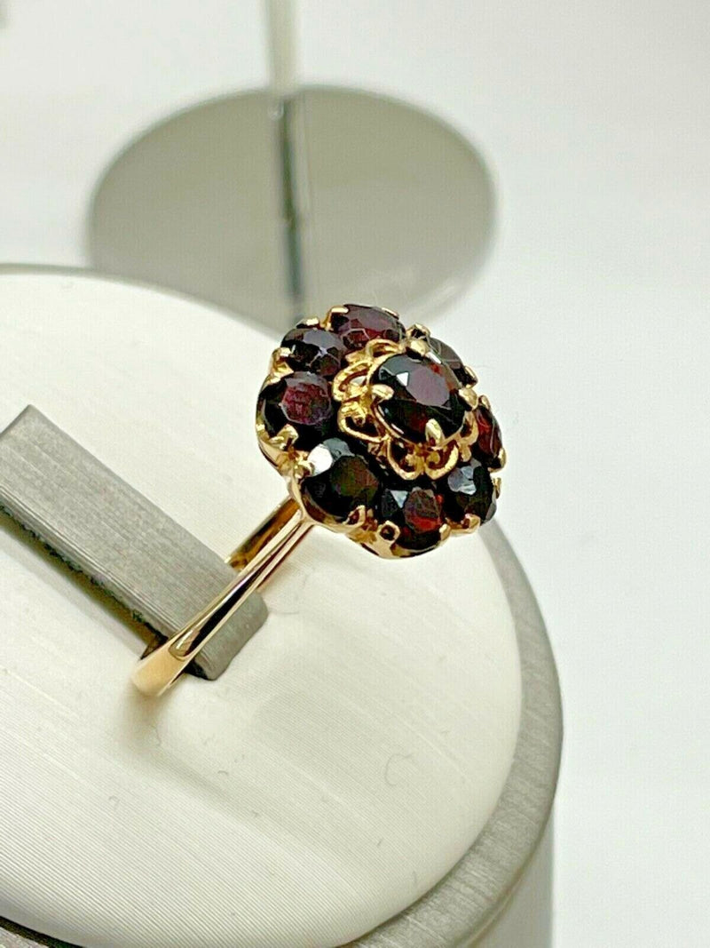 Anello Donna Granato Oro Rosa 18k Misura Dito 15,5 Grammi 4,92 Nuovo