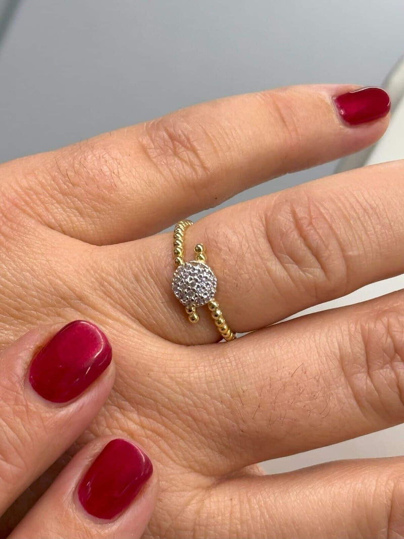 Anello Donna In Oro Giallo 18kt Titolo 750 Peso Grammi 2,08 Dito 13