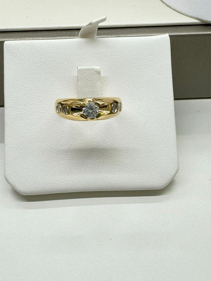 Anello Solitario Uomo Oro Giallo 18kt Misura Dito 24 Grammi 8,10 Nuovo