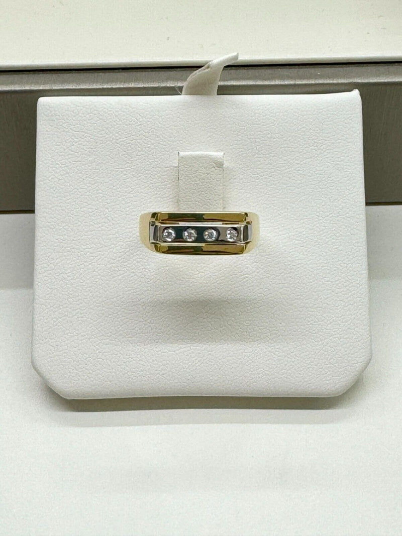 Anello Uomo Oro Giallo E Bianco 18kt Misura Dito 24 Grammi 6,00 Nuovo