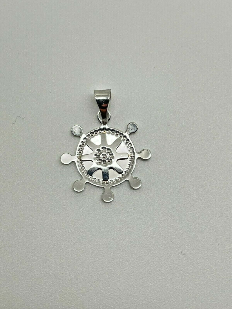Ciondolo Rosa Dei Venti Oro Bianco 18k Gr 1,06 Nuovo