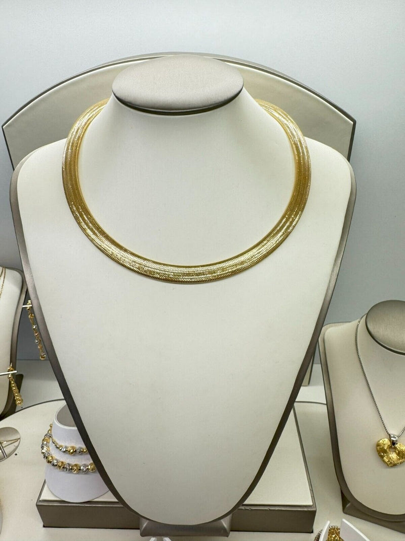 Collana Donna A Molla In Oro 18kt Titolo 750 Peso Grammi 10,49