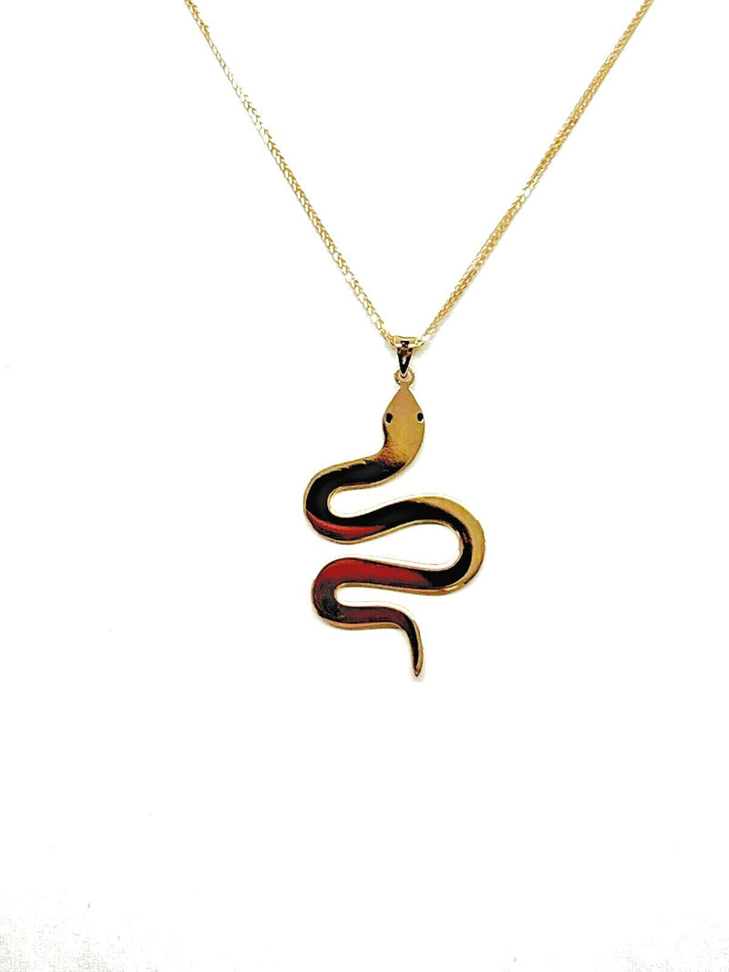 Collana Donna Con Ciondolo A Serpente In Oro 18kt, Grammi 2,88 Nuova