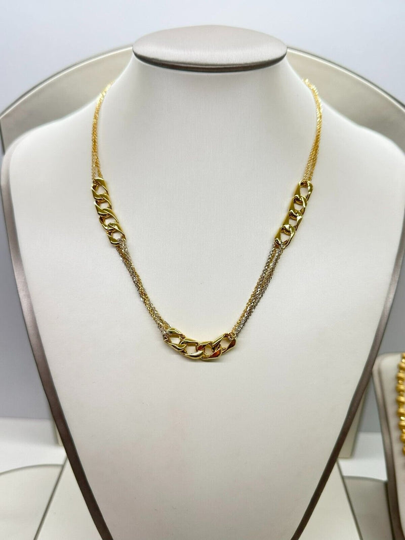 Collana Donna In Oro Giallo E Bianco 18kt Titolo 750 Grammi 11,37