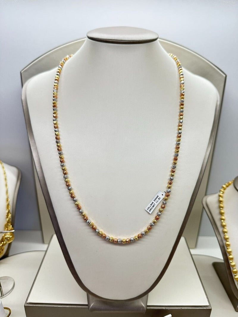 Collana Donna Oro Giallo Bianco E Rosa 18kt Titolo 750 Grammi 11,81 Nuova