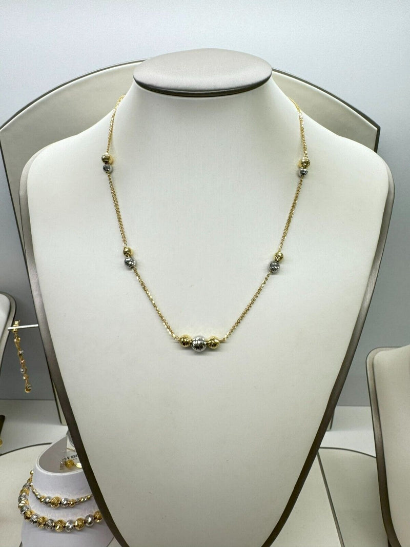 Collana Donna Oro Giallo E Bianco 18kt Titolo 750 Grammi 5,69 Nuova