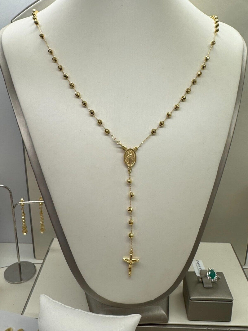 Collana Rosario Unisex In Oro Giallo 18 KT Titolo 750 Grammi 11,94
