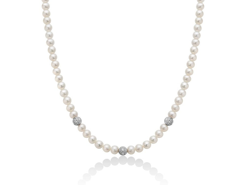 Miluna Boule Stellate Collana Donna Oro 18kt E Perle Naturali Referenza Pcl5534v
