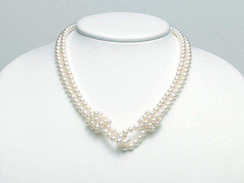 Miluna Collana Giochi di Perle Perle Coltivate Argento 925 e Oro 18k PCL4739 Garanzia Ufficiale