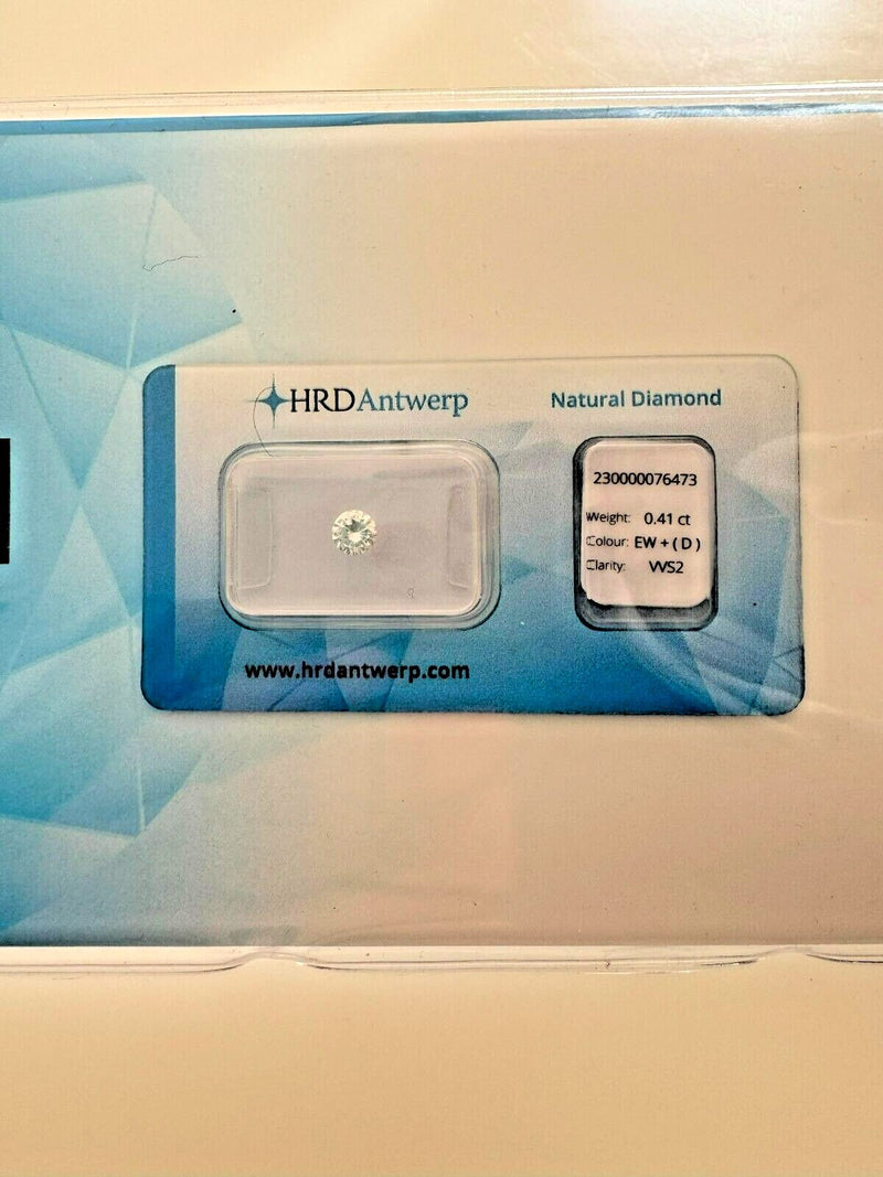 Diamante Certificato Hrd Anversa Ct. 0,41 D Color Vvs2
