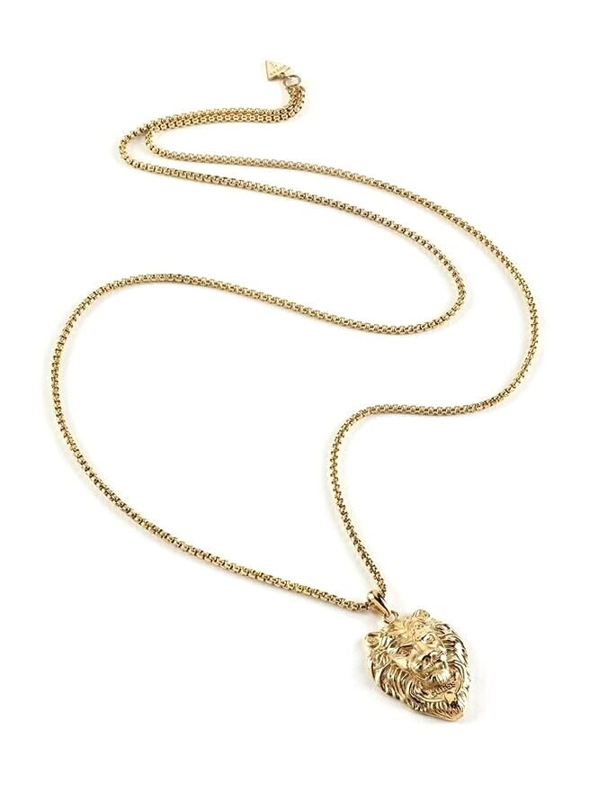 Guess Collana Unisex Testa Di Leone Acciaio Referenza Umn78001 Nuova