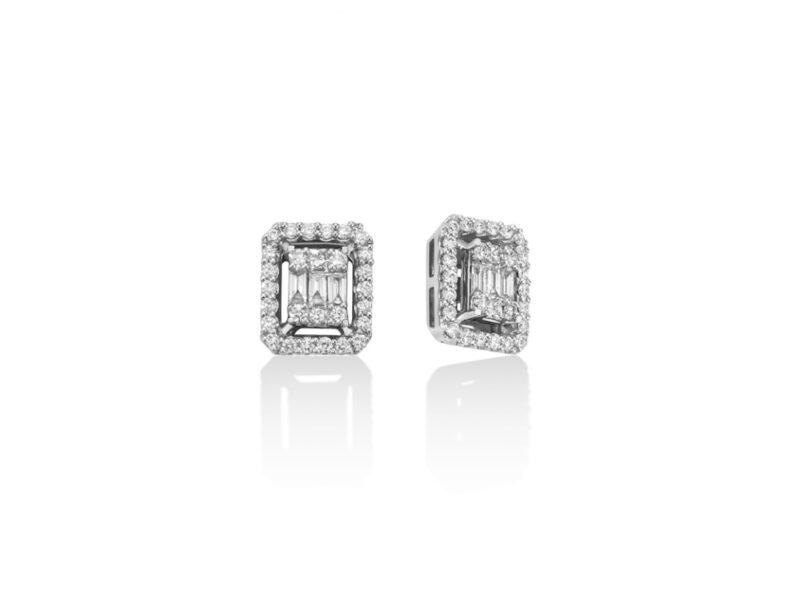 Miluna Orecchini Oro Bianco 18k E Diamanti Naturali Referenza Erd2589 Nuovi