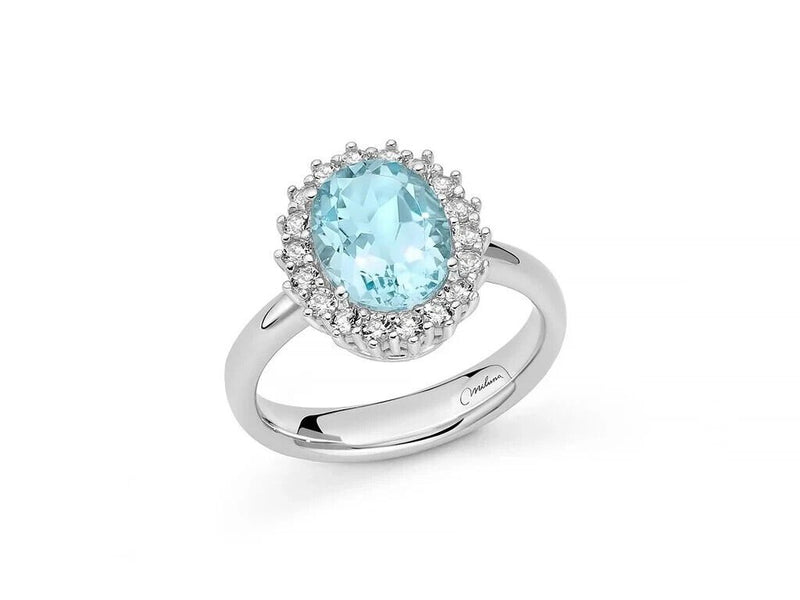 Miluna Anello Gemma del Cielo Ovale Referenza LID3888 Misura Dito 16