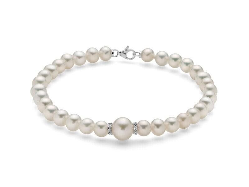 Miluna Bracciale Con Perle Naturali Oro 18k E Diamanti Pbr3073v