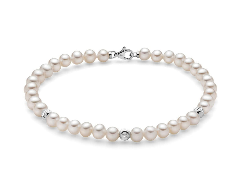 Miluna Bracciale In Perle Naturali E Oro Bianco 18k Referenza Pbr3370
