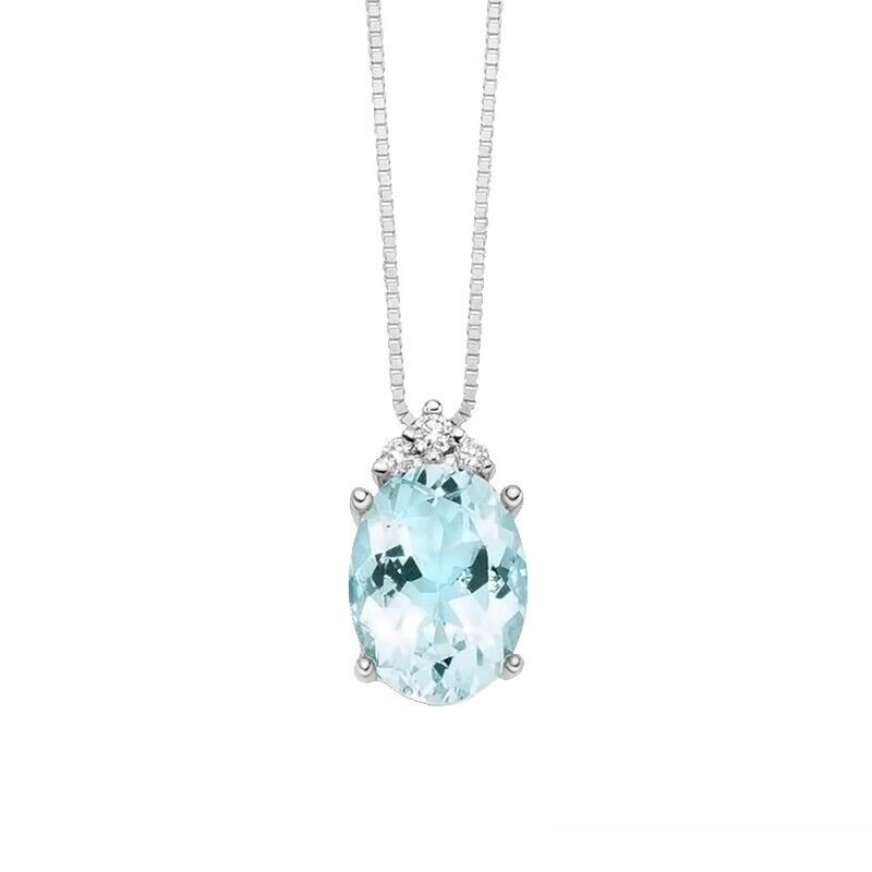 Miluna Collana Con Acquamarina E Diamanti Referenza CLD4725 Nuova