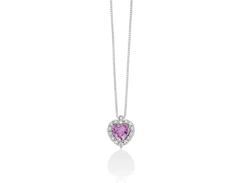 Miluna Collana Con Zaffiro Rosa E Diamanti Referenza Cld4459 Nuova