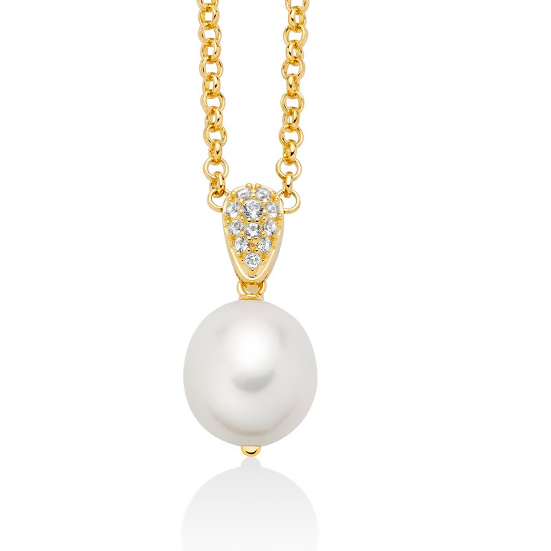 Miluna Collana Perla Coltivata Topazi E Argento 925 Pcl6537g