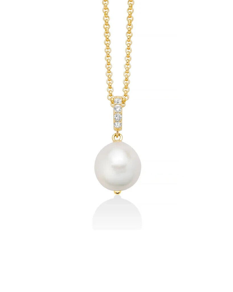 Miluna Collana Perla Coltivata Topazi E Argento 925 Pcl6538g