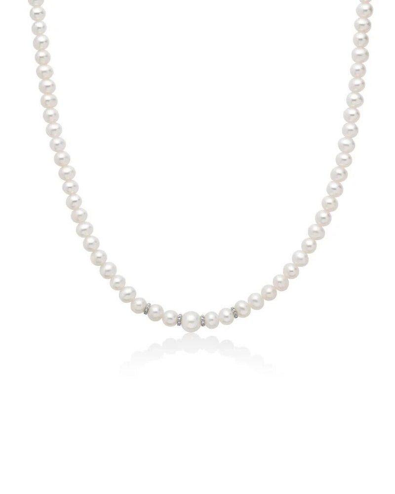 Miluna Collana Perle Coltivate Oro 18kt E Diamanti Naturali Pcl6558