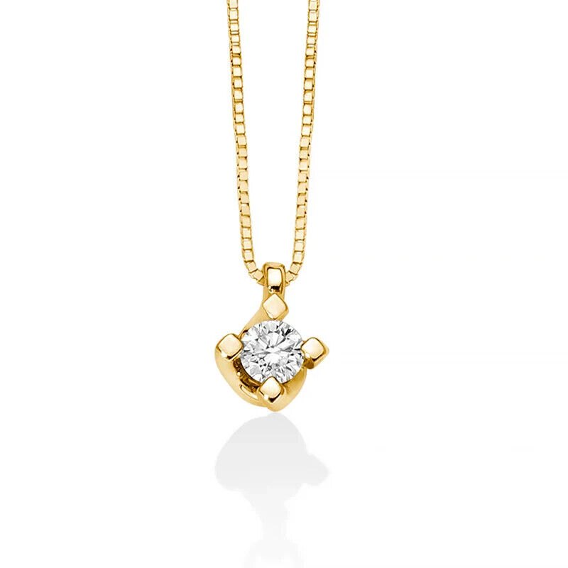 Miluna Punto Luce Collana Oro Giallo 18kt E Diamante CLD5065G-014 Nuova