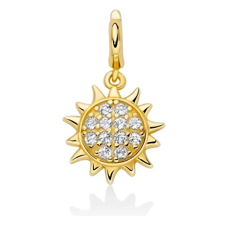 Miluna Simboli Charm Sole Argento 925 e Topazi Bianchi PFD904G