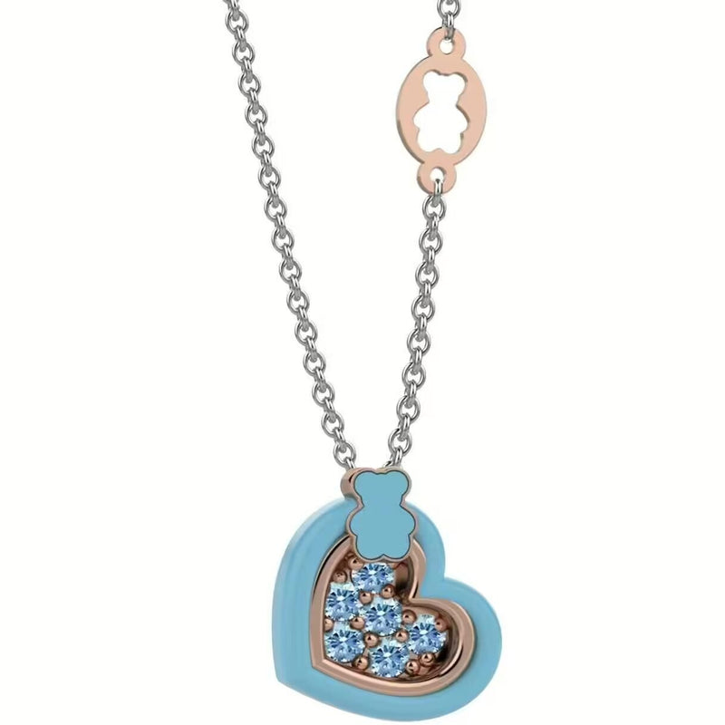 Nanan Cuore Azzurro Collana Donna Referenza Nan0405 Nuova