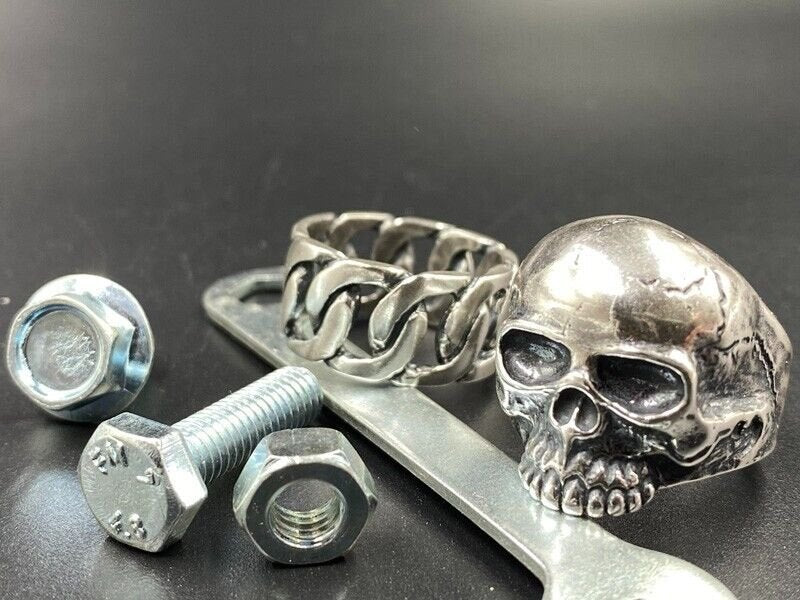 Opera Anello Uomo Teschio Argento 925 Made In Italy Cu112 Misura Dito 30