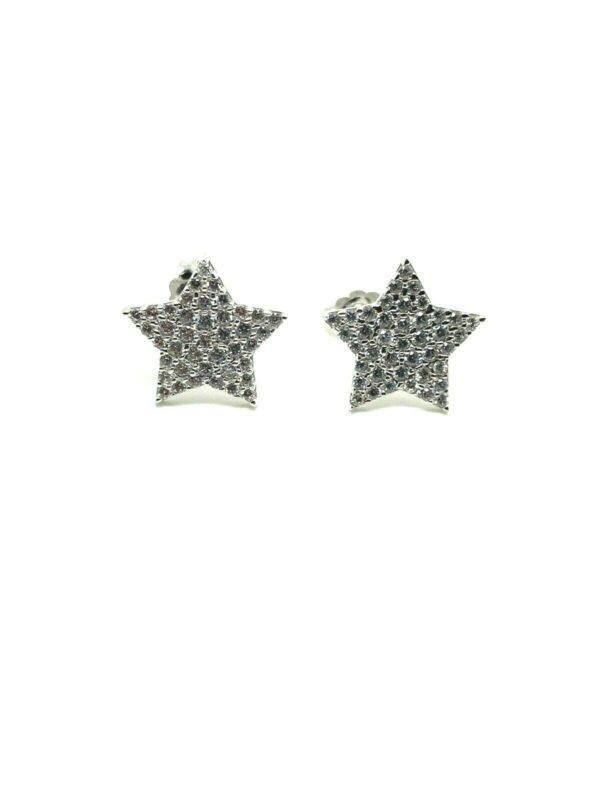 Orecchini Donna Stella Oro Bianco 18k Grammi 2,82 Nuovo