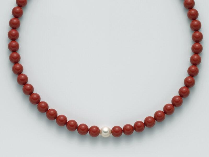 Miluna Collezione Terra e Mare PCL4438 Corallo Rosso e Perla Naturale