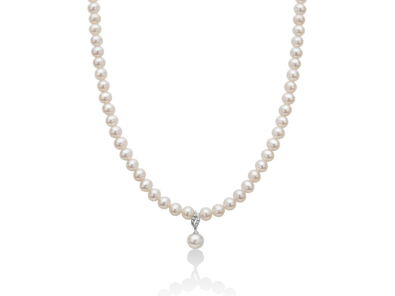 Miluna Collana Donna In Oro 18kt Perle Naturali E Diamanti Referenza Pcl5527v