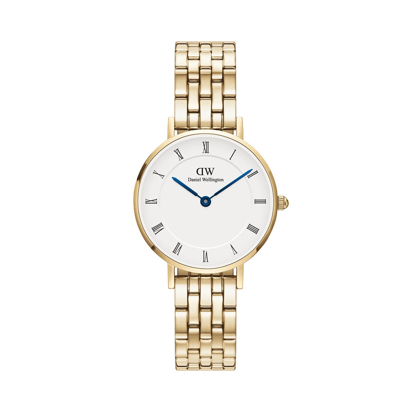 Daniel Wellington Petite Roman Numerals 5-link Gold Referenza Dw00100682 Cassa Da 28 Mm Garanzia Ufficiale