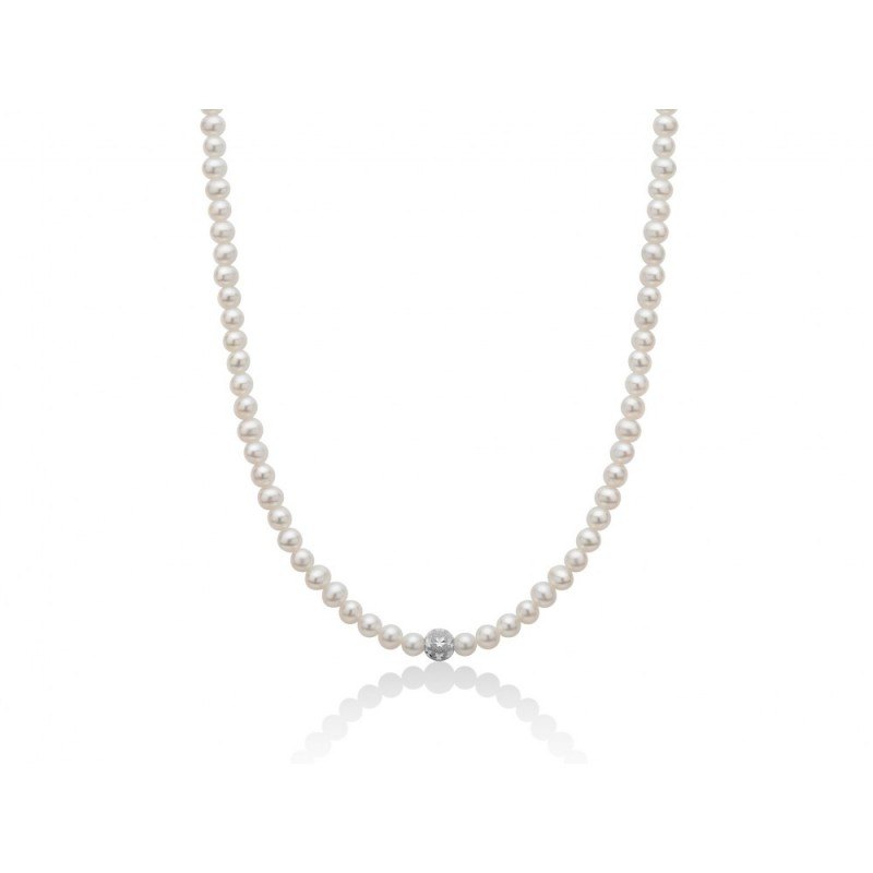Miluna Collana Donna Boule E Fantasia Oro 18kt E Perle Naturali Referenza Pcl5888v