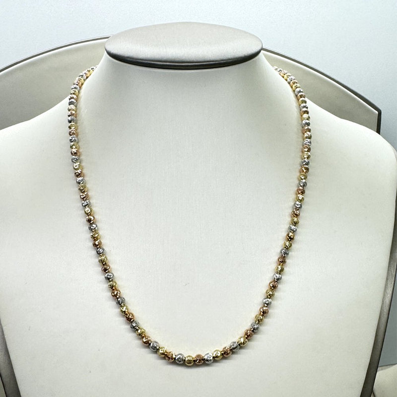 Collana Donna Oro Giallo Bianco E Rosa 18kt Titolo 750 Grammi 9,03