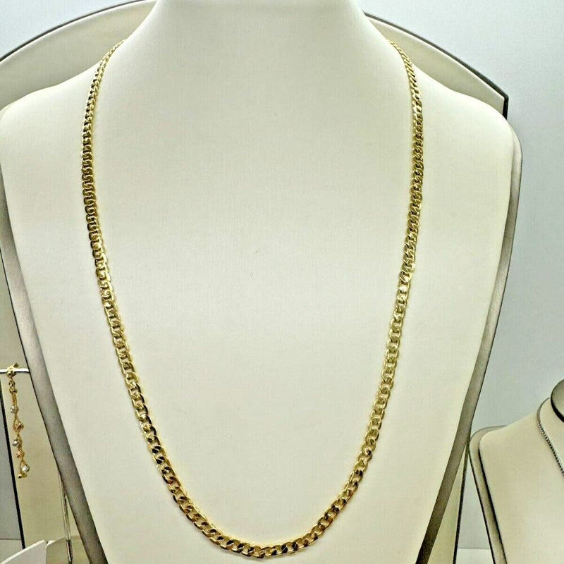 Collana Uomo Cubana Oro Giallo 18kt Titolo 750 Peso Grammi 9,83 Nuova