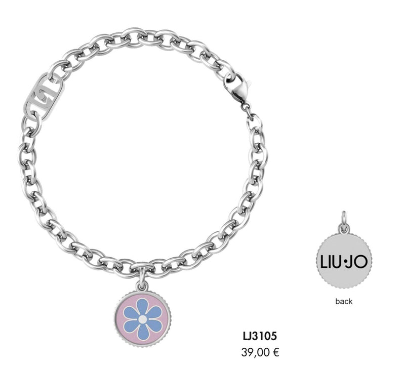 LIU JO BLOOM FIORE BRACCIALE ACCIAIO DONNA LJ3105 NUOVO