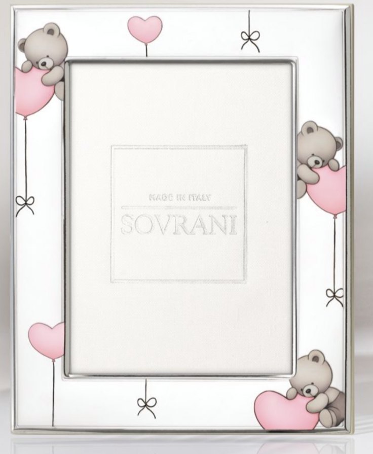 SOVRANI PORTA FOTO ORSETTO CUORE ROSA BAMBINA REFERENZA W5284 4RA