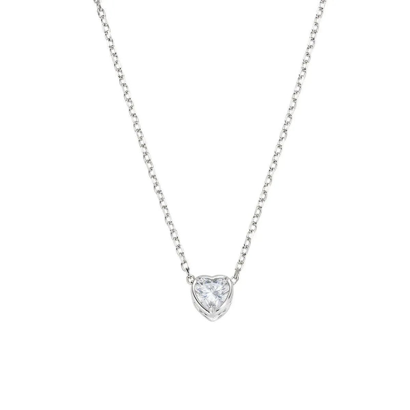 AMEN COLLANA AMORE CON SOLITARIO CUORE ARGENTO 925 REFERENZA CLSHSBBZ5 NUOVA