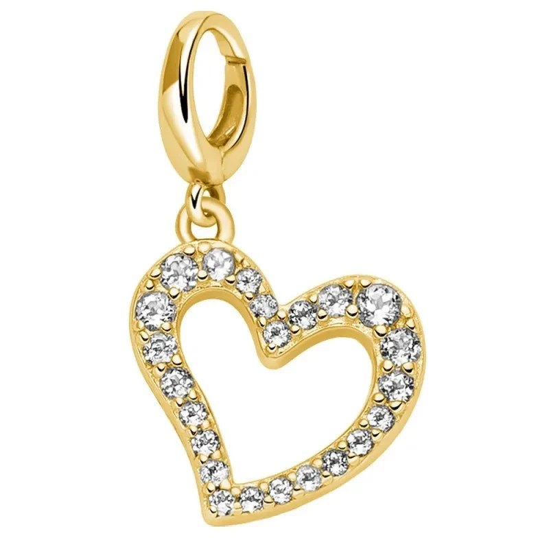 MILUNA SIMBOLI CHARM CUORE ARGENTO 925 E TOPAZI BIANCHI PFD911G