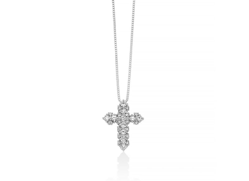 MILUNA CROCI ORO BIANCO E DIAMANTI NATURALI ORO 18KT REFERENZA CLD5136 NUOVA