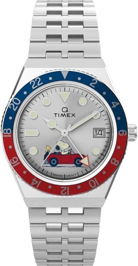 TIMEX X PEANUTS SNOOPY GMT QUARZ UOMO TW2W83300 NUOVO