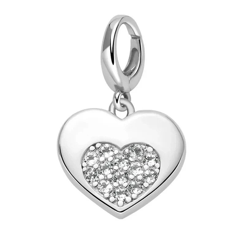MILUNA SIMBOLI CHARM CUORE ARGENTO 925 E TOPAZI BIANCHI PFD910