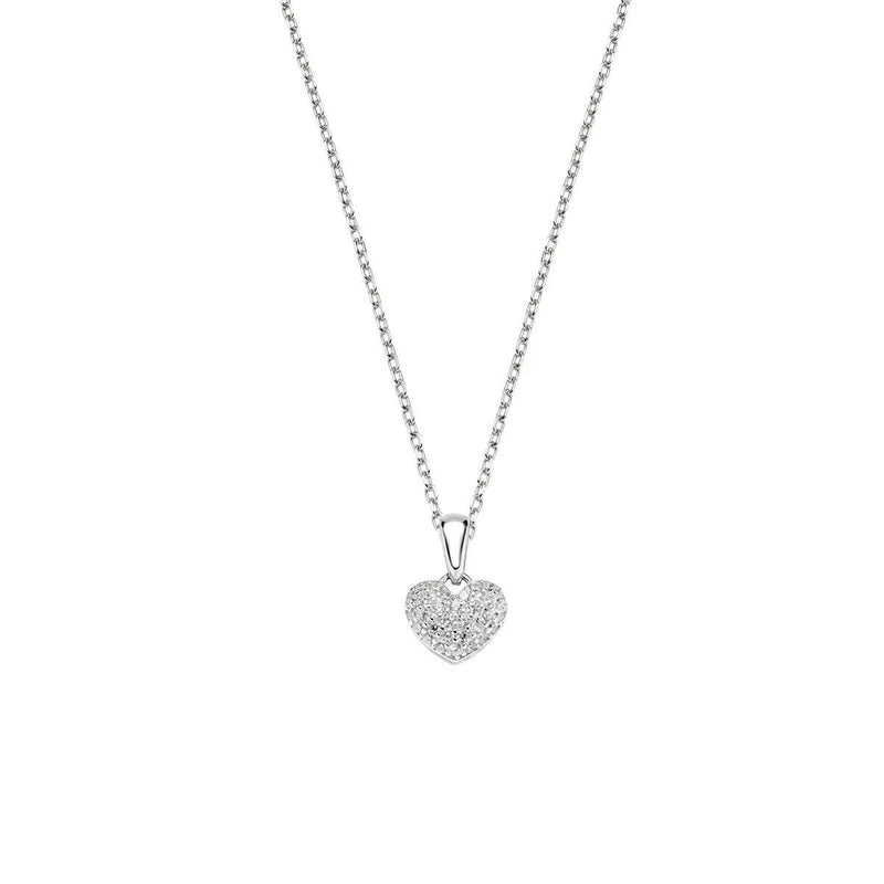 AMEN COLLANA MINI CUORE PAVE' ARGENTO 925 REFERENZA CLHBOBBZ NUOVA