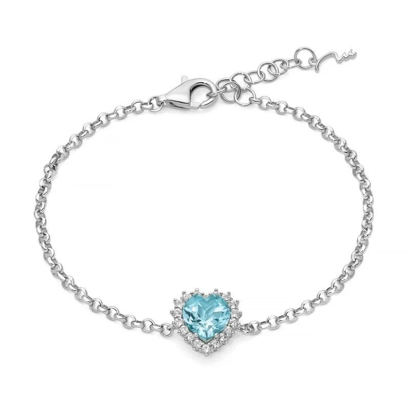 MILUNA BRACCIALE GEMMA DEL CIELO CUORE REFERENZA BRD1102 GARANZIA UFFICIALE