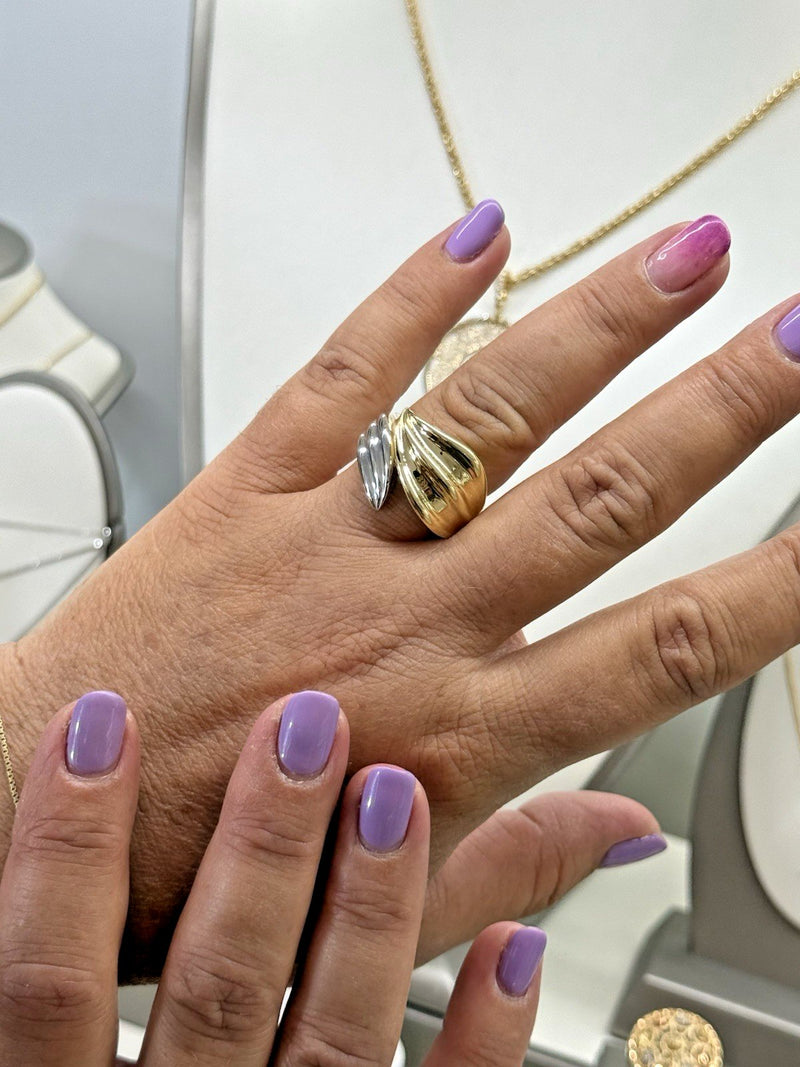 ANELLO DONNA IN ORO GIALLO E BIANCO 18KT GRAMMI 3,70 MISURA 17