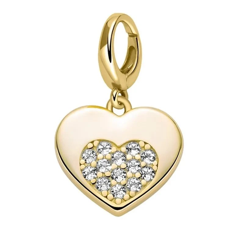 MILUNA SIMBOLI CHARM CUORE ARGENTO 925 E TOPAZI BIANCHI PFD910G