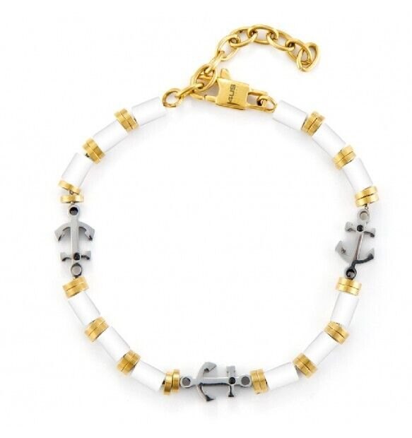 4us Cesare Paciotti Bracciale Acciaio E Ceramica Uomo 4UBR6811